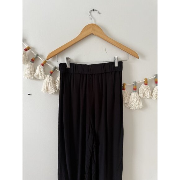 & Other Stories Black Pull On Wide Leg Crop Pant Baggy Casual Minimalist Basic 2 - Picture 6 of 8